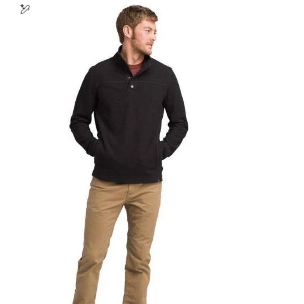 prAna Leonidas Henley | Recycled Wool | Men’s Medium | Black NWT